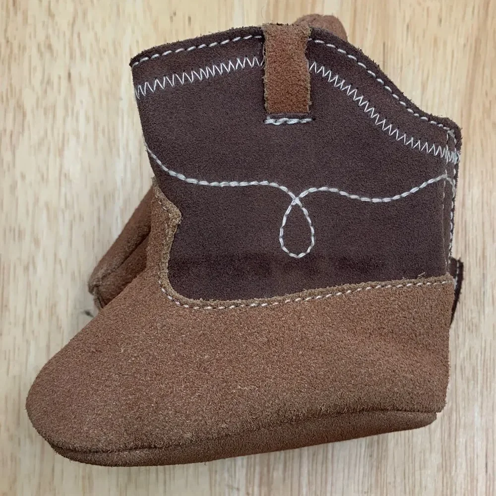 BABY NEWBORN | 0-3 MONTHS UNISEX WESTERN BOOTIES | BROWN TAN LEATHER